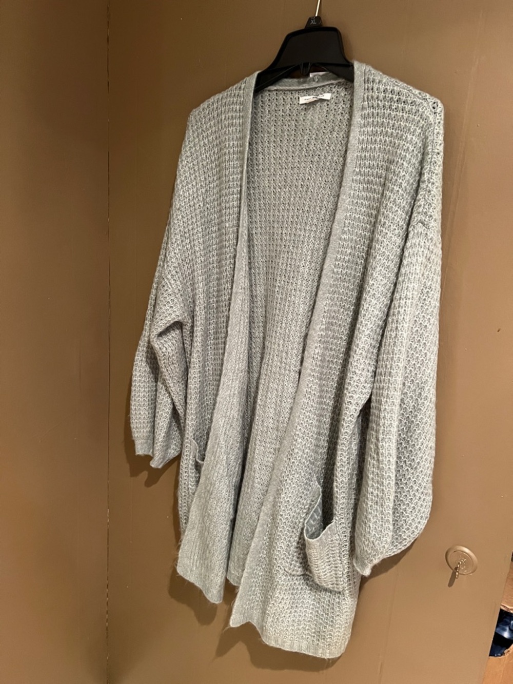 American Eagle Outfitters Light Green Waffle Knit Open Front Cardigan Sz M Wom - Picture 3 of 8